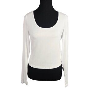 NWT | Ficerd | Optic White | Long Sleeve Scoop Neck Top | X-Large
